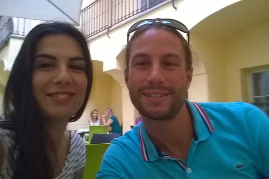 Lorenzo with Erica, the colleague who asked him to take over Language Atelier together