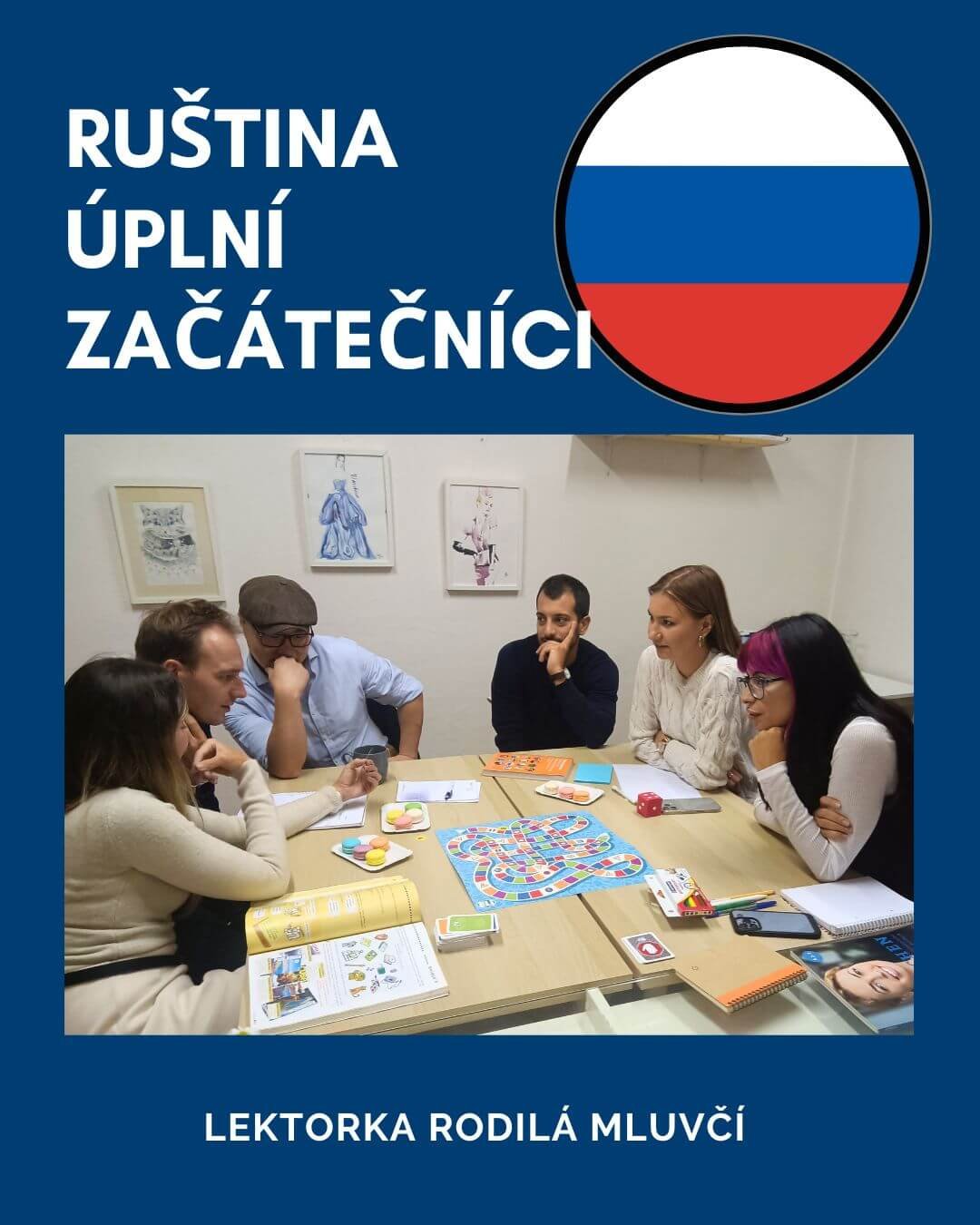 Skupinová výuka ruštiny pro začátečníky v Language Atelier